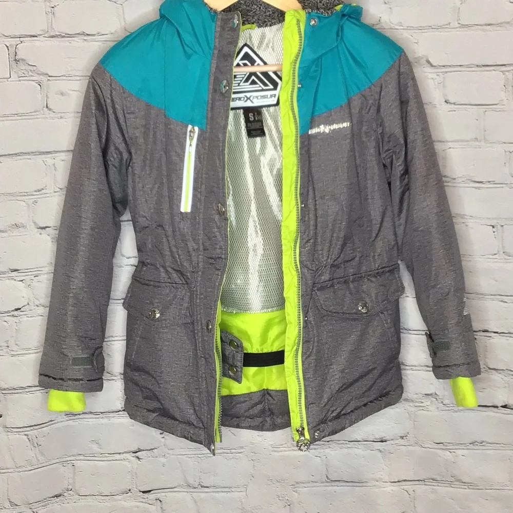 ZeroXPosur Gray and Teal Winter Snow Coat Small 7/8